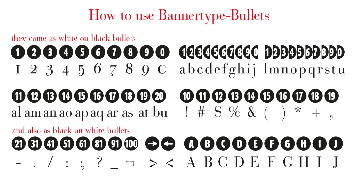 Beispiel einer Bullets-Schriftart #15